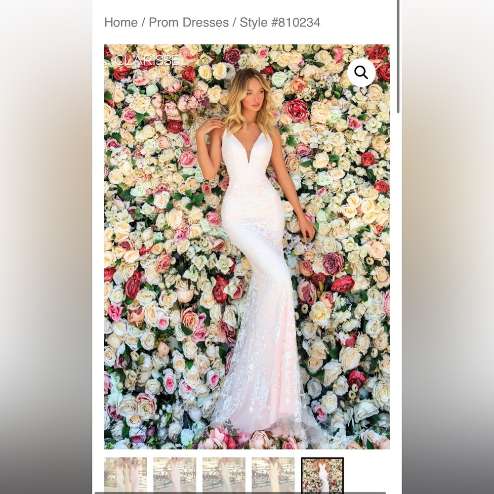 Clarisse Pink/Ivory Mermaid Fit Prom Dress